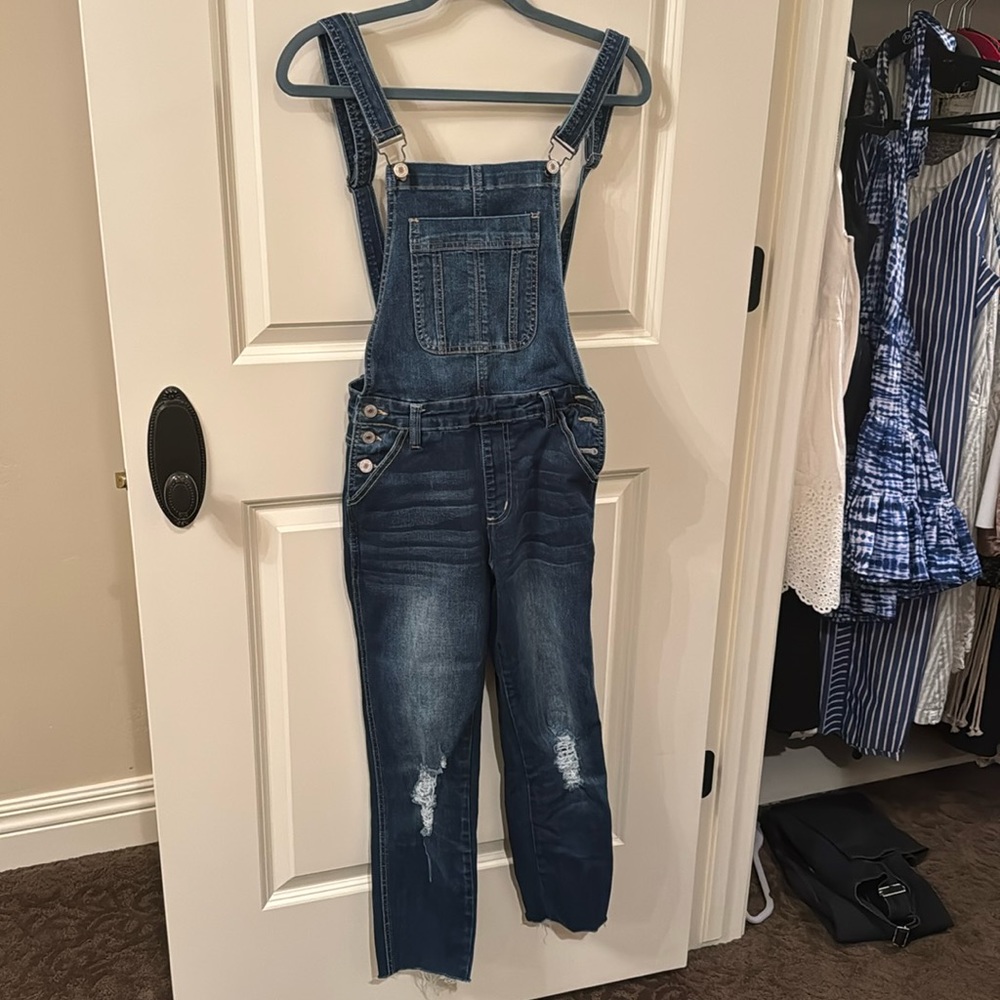 Denim distressed backless jumper